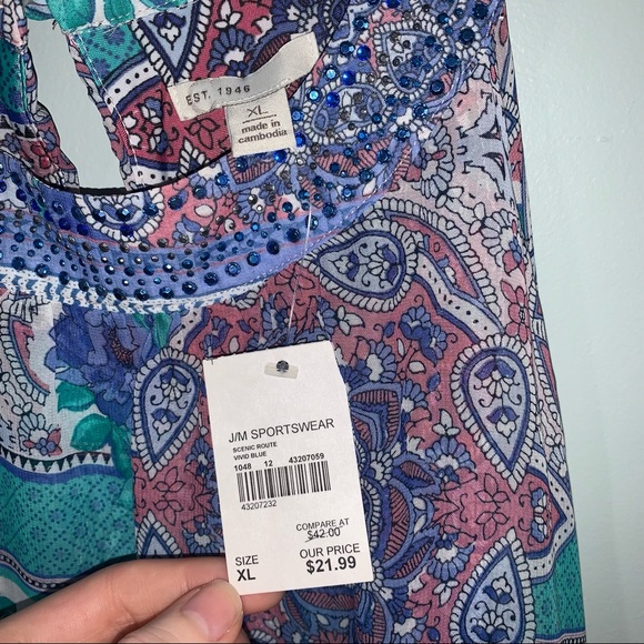 Cato XL NWT Sportswear sleeveless, floral, layered top - Picture 4 of 11